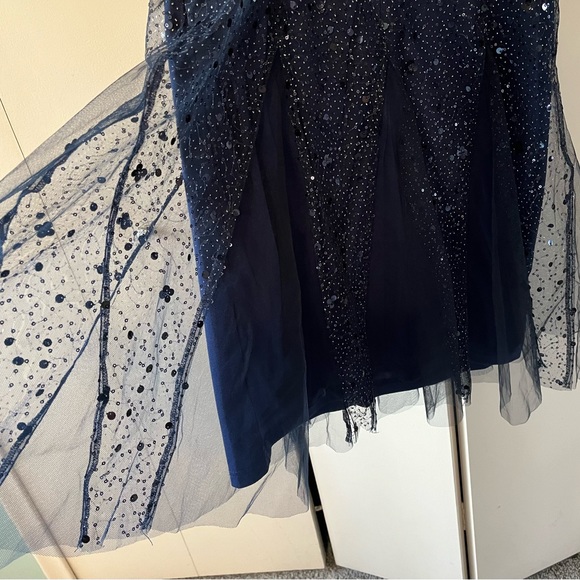 JS Collections Navy Sequin Midi Dress - Picture 11 of 12